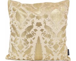 Damask Cream/Gold Kussenhoes | Velvet/Viscose | 45 x 45 cm