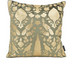 Damask Green/Gold Kussenhoes | Velvet/Viscose | 45 x 45 cm