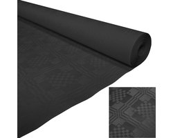 Damast papier tafelkleed zwart Op Rol zwart 1,18 X 8 M.