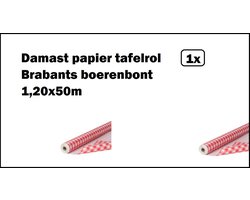 Damast papier tafelrol boerenbont 1,20x50m - Tafel dekken rol gala huwelijk thema feest festival restaurant food