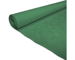 Damast Papieren tafelkleed groen 8 meter.