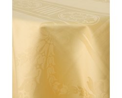 Damast Tafelkleed, 160x160cm, Nero Beige, De Witte Lietaer