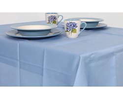 Damast Tafelkleed 300x160cm, Luna Hemelsblauw, De Witte Lietaer