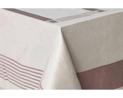 Damast Tafelkleed 'Lineair' Bruin 'De Witte Lietaer'