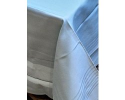 Damast Tafelkleed Lineair Mint Groen, 160 x 160cm, De Witte Lietaer