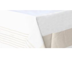 Damast Tafelkleed Lineair Wit Vlas, 120x 120cm, De Witte Lietaer