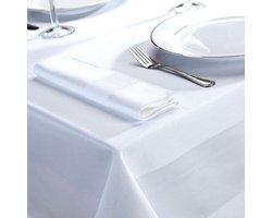 Damast Tafelkleed/ Napperon, Luna Wit 80X80CM, De Witte Lietaer