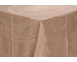 Damast Tafelkleed Nero 190x140cm zandkleur De Witte Lietaer