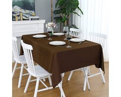 Damast Tafelkleed Uni Bruin, 270x150cm, De Witte Lietaer