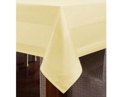 Damast Tafelkleed Vanille Geel 300X180cm, De Witte Lietaer