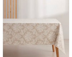 Damast Tafellaken Jacquard French Ivy 140x200 Beige – Vlekbestendig Waterafstotend Tafelkleed Klassiek Stijlvol Duurzaam