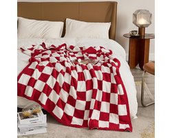 Dambord Plaid Deken Super Zachte Gezellige Keuze Microfiber Gooi Deken Bed Elegante Quilt Sprei Deken 150x200cm bordeaux