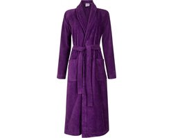 Dames badjas paars - sauna badjas velours katoen - paarse badjas sjaalkraag - Badrock - maat 2XL