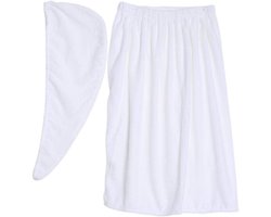 Dames Badjas Set - Zachte Katoenen Handdoek & Haar Pet voor Douche, Sauna en Spa