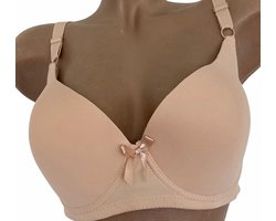 Dames BH voorgevormd met beugel effen gladde 75D beige