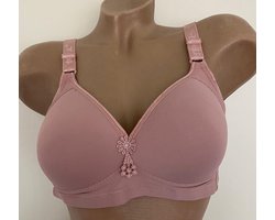 Dames BH voorgevormd zonder beugel 80B beige/roze 40/90