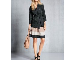 Dames Blazer Jas met riem van Duitse modehuis Heine, Zwart, Maat 38