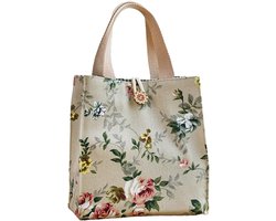 Dames Canvas Tote Bag Groot - Schattige Academische Stijl - 25x14x39 cm - Lichtgewicht 0.22 kg - Multifunctioneel - Stevig en Wasbaar - Voor Moeders en Studenten - Casual Dagelijks Gebruik - Roos