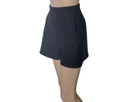 Dames - Korte Broek - Broekrok - High Waist - Stretch - Butlift - Kleur Zwart - Maat 38