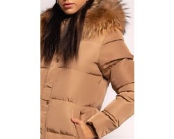 Dames lange camel winterjas -Dakata - 38