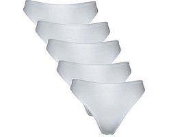 Dames string, Ondergoed dames, Lingerie - 5 stuks - Egyptisch katoen - Wit - M