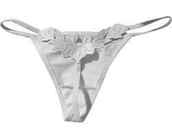 Dames String Wit - Luxe Design met Kant - Dames Lingerie / Ondergoed - Maat M