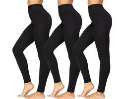 Dames thermo legging - set van 3 stuks - Zwart - 38-40