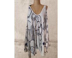 Dames top wit Plus Size 42 t/m 48