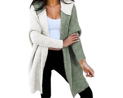 Dames Vest - Gebreid Jasje - Casual Outfit - Open Voorkant - Lange Mouwen - Color Block