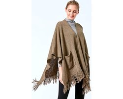 Dames Vest Sjaal Bruin - Multifunctionele Sjaal, Stola, Omslagdoek en Deken - Mode Accessoires
