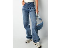 Dames wide leg jeans – Lichtblauw denim – Hoge taille – Rechte wijde pijpen – Casual spijkerbroek