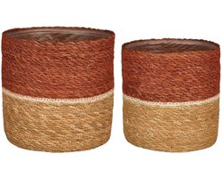 Damian Plantenmanden Set van 2 – Stijlvolle Opberg- en Plantenmanden | Mica Decorations