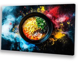 Dampende ramen met kleurenspel - Ramen canvaskunst - Muurdecoratie canvas noodles - Surrealistisch - Woonkamer decoratie industrieel - Woonaccessoires - canvas 45x30 cm