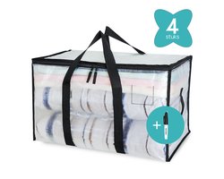 Damster XL opbergtassen - big shopper met rits - 4 stuks - waterdicht - transparant