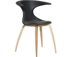 Dan-Form eetkamerstoel flair zwart leder hout 81 x 64 x 57 (4 stuks)