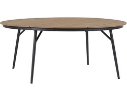 Dan tuintafel Ø178cm zwart,teak decor.