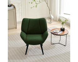 Danky - Oorfauteuil - Zachte Ribstof - Ergonomische Hoge Rugleuning - Stevige Metalen Poten