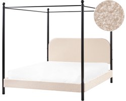 DANNEMOIS - Tweepersoonsbed - Beige - 160x200 cm - Bouclé