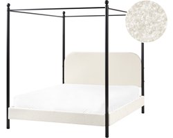 DANNEMOIS - Tweepersoonsbed - Gebroken wit - 140x200 cm - Bouclé