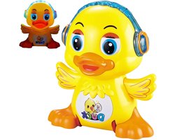 Dansend Eend Speelgoed - Interactief Kinderspeelgoed - Vroeg Leren - Licht en Muziek - 18 x 11 x 15 cm