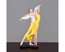 Danser Beeldje - Kunst Decoratie - Huis Decoratie - Handgeschilderde Kleur - N.v.t. - Geel