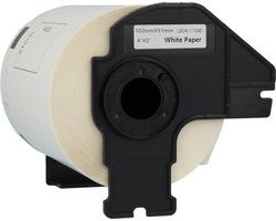 Dappaz - 5 stuks Brother DK-11240 Compatible Label - 102 x 51 mm - Voorgestanst Label - 600 labels per rol - Geschikt voor de Brothers QL Labelprinters - Zwart op wit - Papier