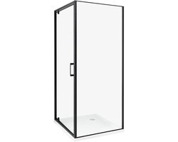 DARLI - Douchecabine - Zwart - 80 x 80 x 185 cm - Veiligheidsglas