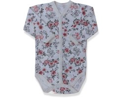 Dartomik Baby Collectie - Romper met lange mouwen - Bloemenprint - 100% katoen - Maat 68 - Drukknoopsluiting over volledige lengte - Oeko-Tex 100
