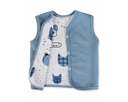 Dartomik - Kinder Katoenen Bodywarmer - Tweelaags - Maat 98 - Blauw