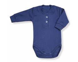 Dartomik Polo - Body met Lange Mouwen - 62 - Elegante Gelegenheden - Katoen - Blauw