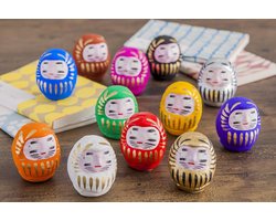 Daruma Japans Amulet - Geluksbrenger Pop - Veel Geluk Wensen - Handgemaakt in Japan - 6 cm - Wit