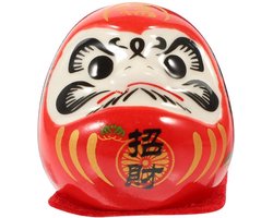 Darumapop Keramiek 4,7 x 4,4 x 4,2 cm - Geluksbrenger - Feng Shui Decoratie - Japanse Pop - Bureau Decor - Uniek Interieur - Geluksfiguur