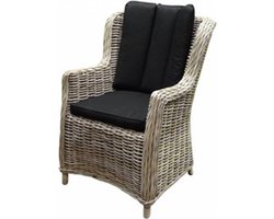 Darwin dining tuinstoel naturel rotan - olefin black
