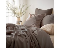 Darymex Katoen Satijn Beddengoed Donker Beige 200x220 cm